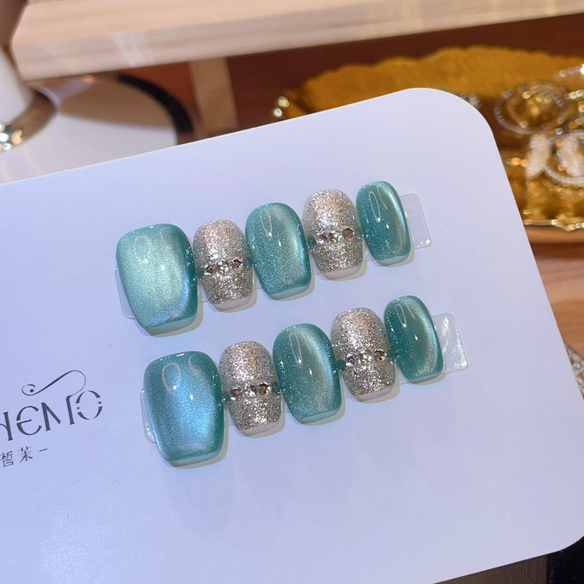 [Jade Liuli] Handmade Wear-On Nails with a High-End Cat's Eye 2024 New Style Wedding Nails Maternity Nails 578 Styles